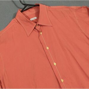 Gran Sasso Shirt Men's XL Red Cotton Long Sleeve Button Up Made In Italy